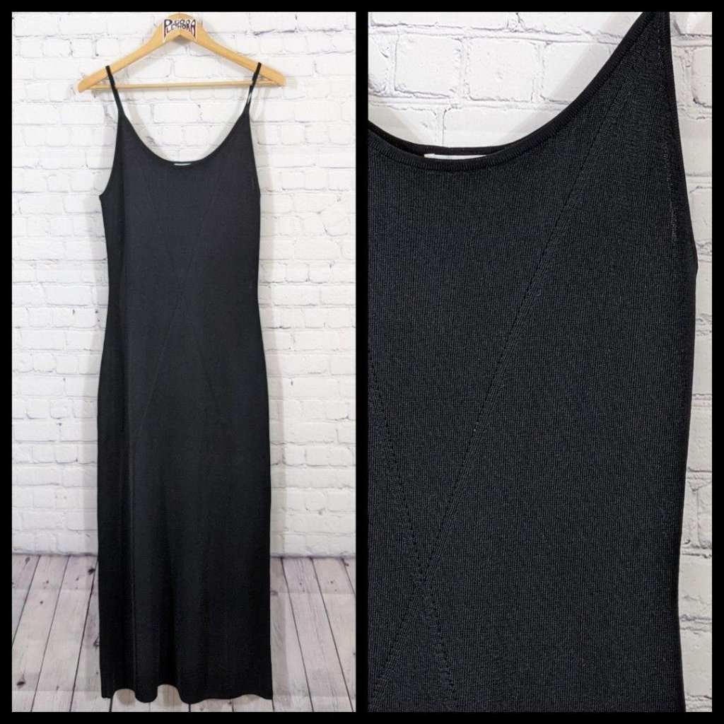 Willi Smith Bodycon Sleeveless Dress Black L Nwt